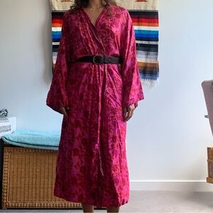 100% Silk Made in India Pink Robe